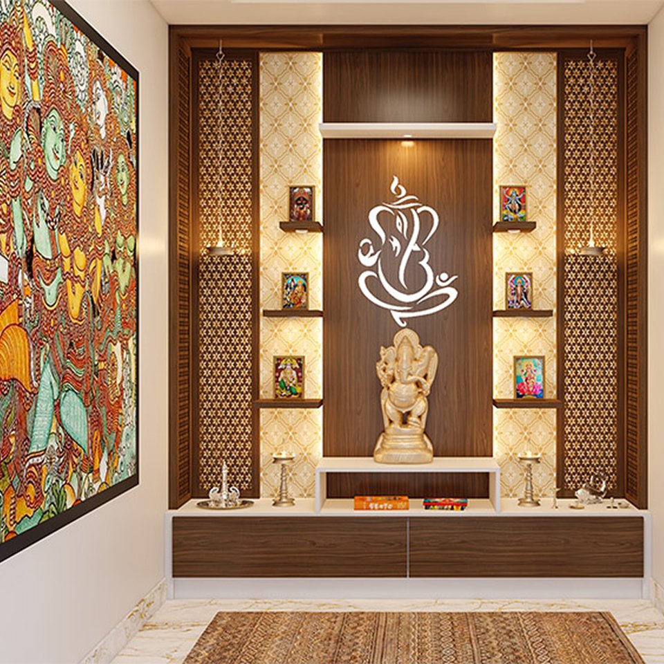 Indian pooja room interior