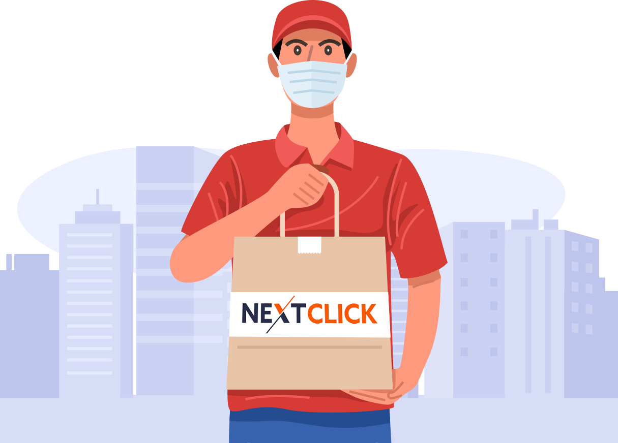 delivering order by walking to the customer location