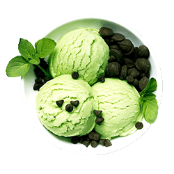 ice cream in a bowl with choco chips